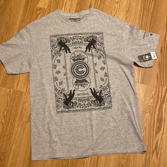 Crooks & Castles Other - NWT Crooks&Castles grey&black designed short sleeve men crew neck t-shirt LG &XL